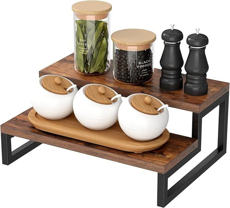 wooden cave Containers Kitchen Rack Wood kitchen organiser shelf for storage