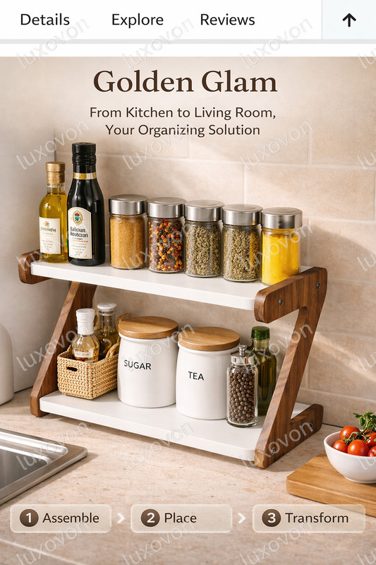 LHD Utensil Kitchen Rack Wood kitchen rack