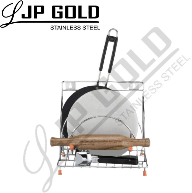 LJPGOLD Chakla/Belan Kitchen Rack Steel Chakla Belan Tawa Stand – 3-in-1 Heavy-Duty Kitchen Organizer for Roti Board
