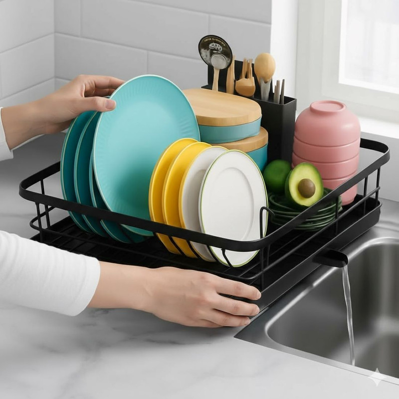 NEEVANTA Dish Drainer Kitchen Rack Iron