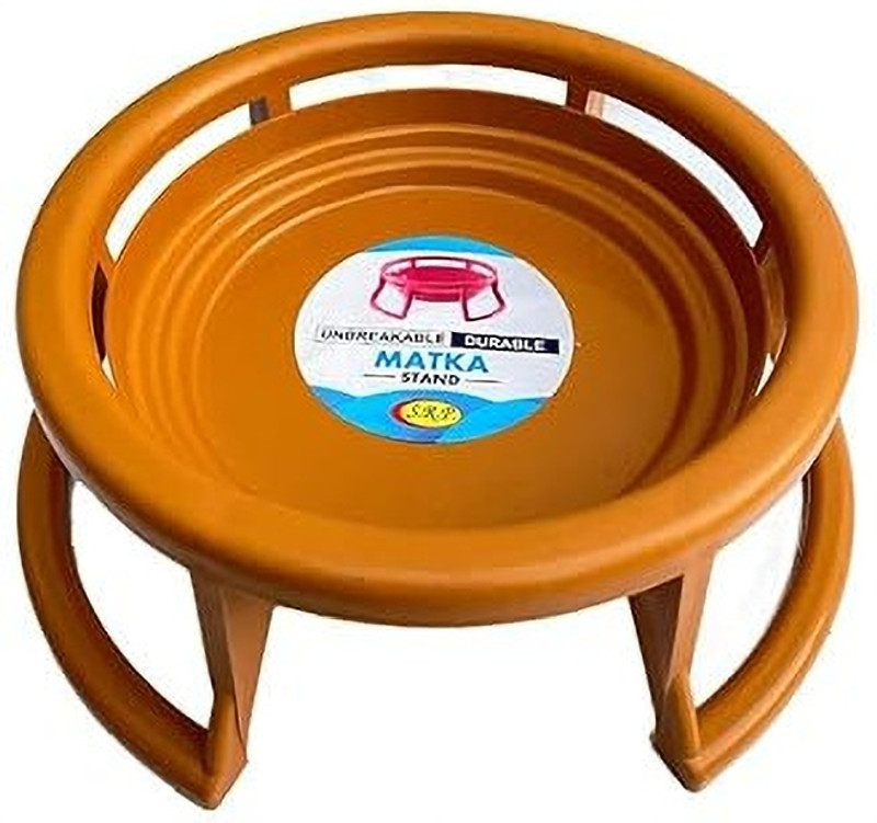 Dcon Matka Kitchen Rack Plastic Brown Plastic Multi-Functional Matka Stand for Plant Pots, Water Pots