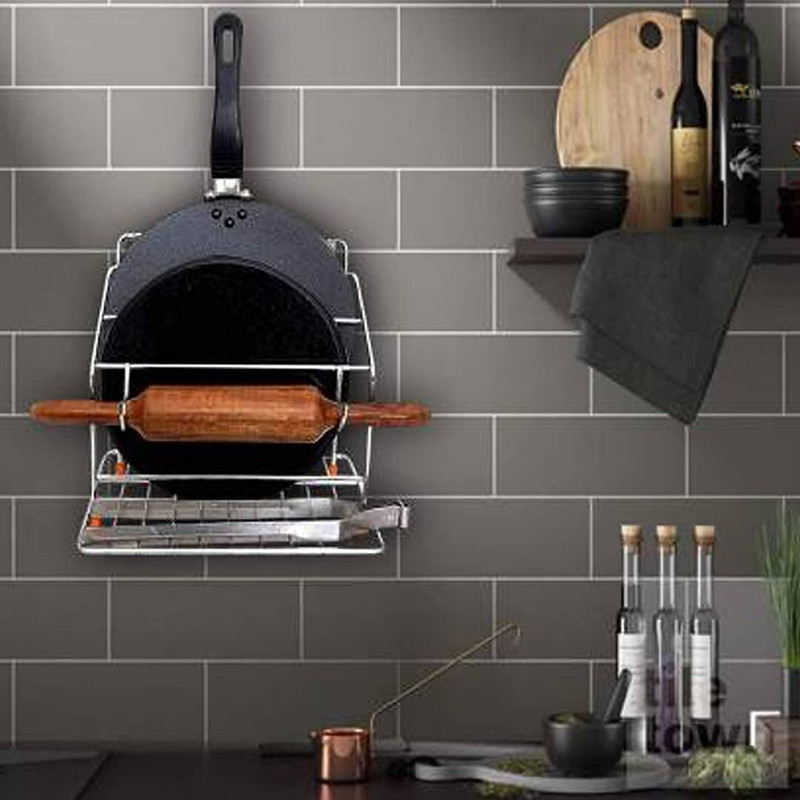 SUSHIEL Chakla/Belan Kitchen Rack Steel Chimta Stand 4In 1 Chakla Belan Tawa Holder For Kitchen