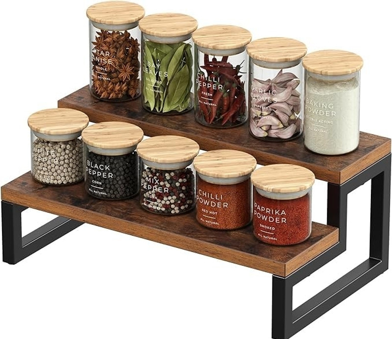 wooden cave Containers Kitchen Rack Wood, Iron Ladder90