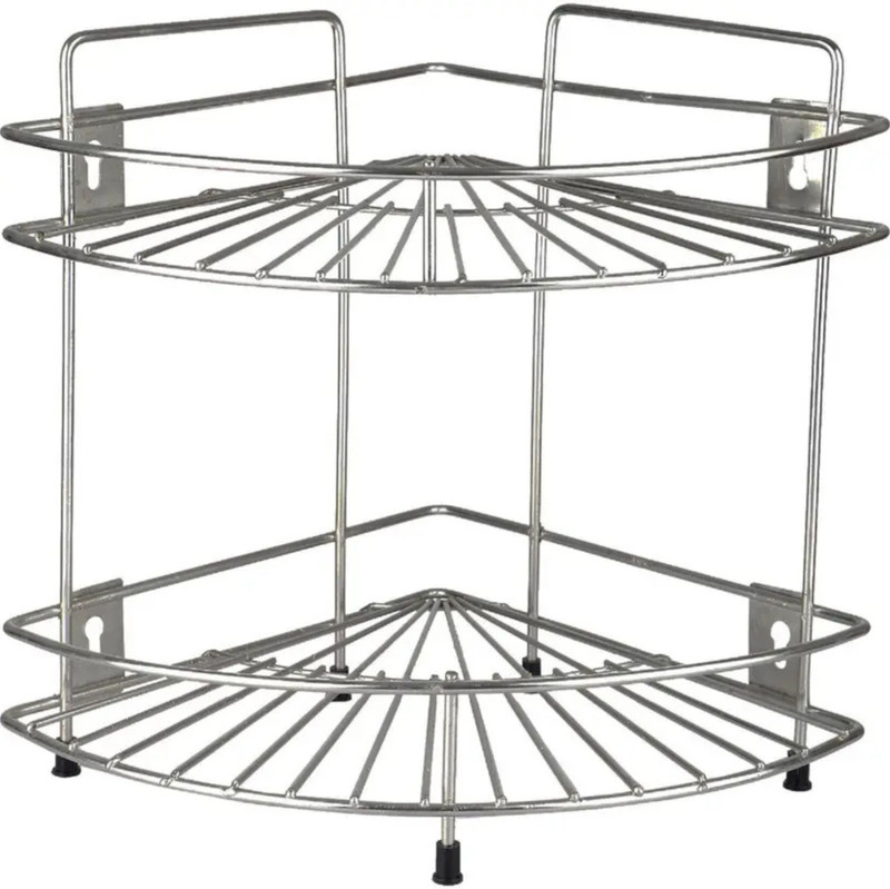 movla Stainless Steel 2 Tier Corner Bathroom Shelf 2 Slice Toast Rack(Steel)
