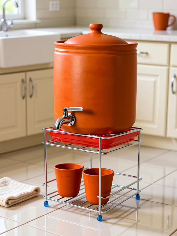 Nexum Matka Kitchen Rack Steel /Water Pot Stand/Matka Stand/Kitchen Storage/Glass Stand/Planter Stand