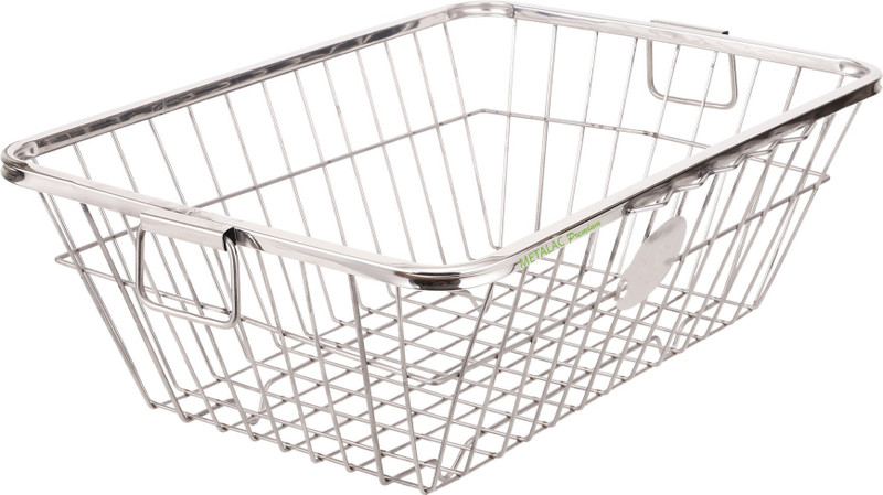 METALAC Dish Drainer Kitchen Rack Steel Stainless Steel Dish Drying Basket for Kitchen (Size-57x42x23cm)