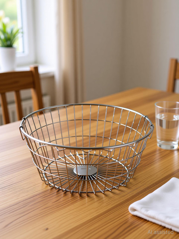 Manbhav Industries Dish Drainer Kitchen Rack Steel Stainless Steel Round Dish Drainer Basket for Kitchen/Dish Drying Stand