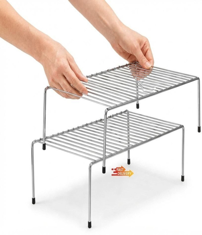 GM90 COLLECTION Plate Kitchen Rack Steel Kitchen Rack Steel Stand (Pack of 2) | Kitchen Stand Shelf Organizer