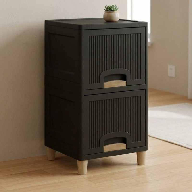 MAXTID Containers Kitchen Rack Plastic 5 Layer Blue Durable Chest of Drawers for Home and Beauty Parlor Storage