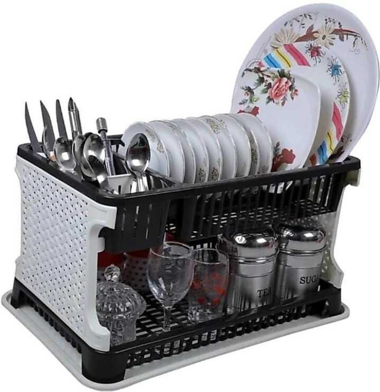 MAHADEV ENTERPRISE Utensil Kitchen Rack Plastic Organiser (Black)