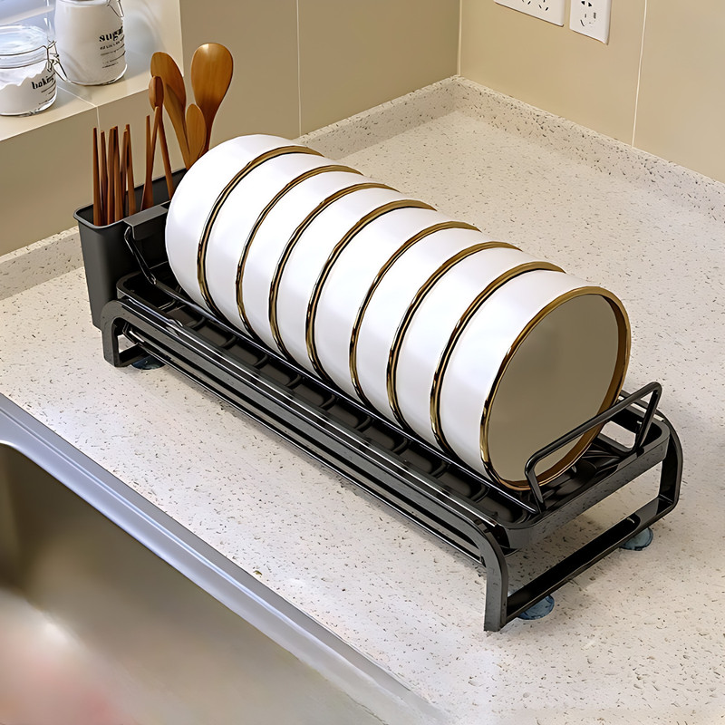 Bellveen Plate Kitchen Rack Carbon Steel 13 Tier Metal Pull-Out Kitchen Cabinet Organizer Rack Adjustable