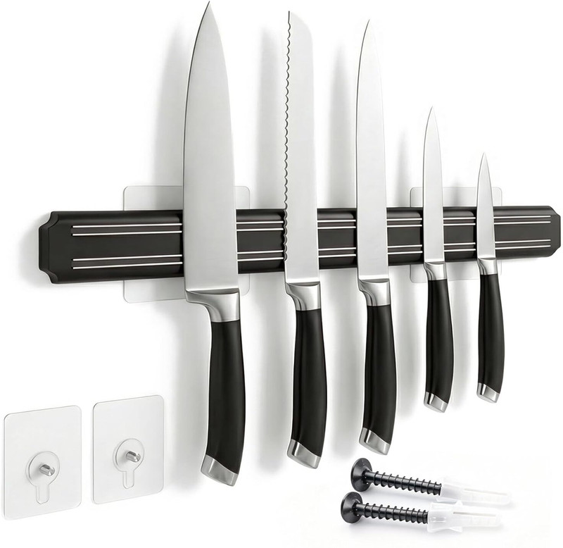 Novensa Cutlery Kitchen Rack Carbon Steel Wall Mounted Magnetic Knife Holder Strip for Kitchen Storage Rack