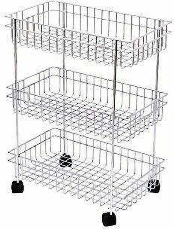 smartthings Utensil Kitchen Rack Steel 3-Tier Fruits & Vegetable Storage Organizer for Kitchen