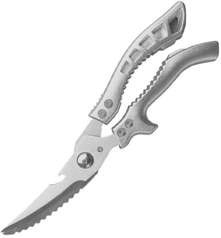 Brijvila Multipurpose Food Scissors with Safety Lock for Meat Fish Seafood Stainless Steel Fish Scissor(Steel, Pack of 1)
