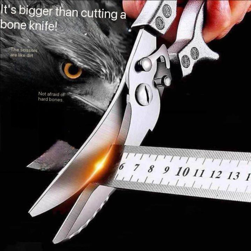 DebRifo Kitchen Scissors Use for Multi-Function Chicken, Poultry, Fish, Meat, Vegetable Stainless Steel All-Purpose Scissor(Multicolor, Pack of 1)
