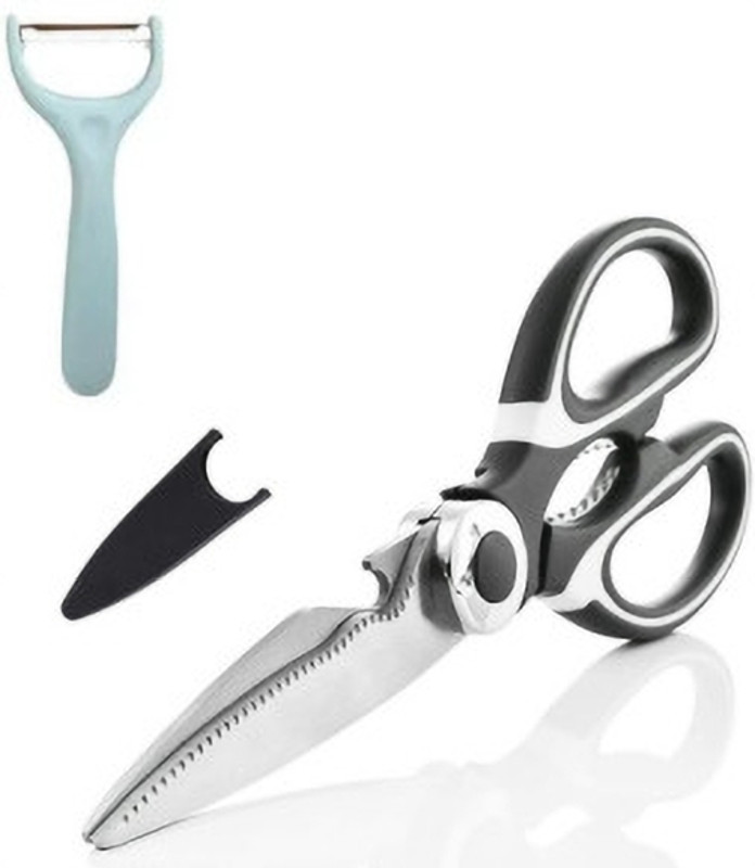 sanvi impex Kitchen Scissor and Fruit Vegetable Peelery Stainless Steel All-Purpose Scissor(Multicolor, Pack of 1)