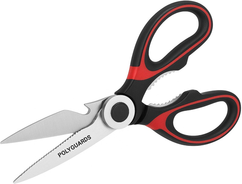 POLYGUARDS Multipurpose Kitchen Scissors Stainless Steel Fish Scissor(Black, Pack of 1)
