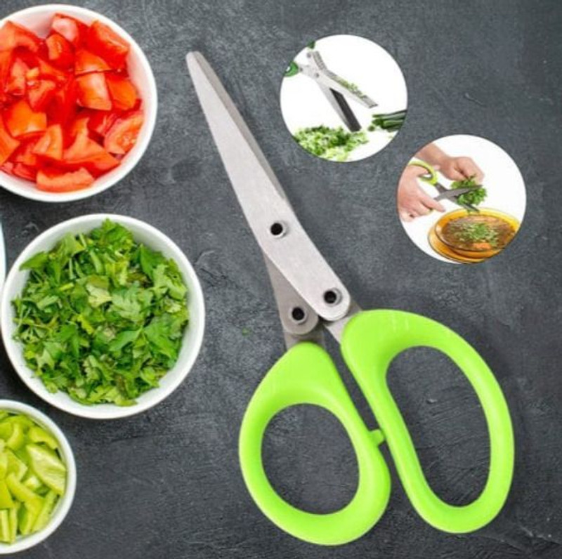 Rampada Premium multipurpose scissor Stainless Steel Herbs Scissor(Green, Pack of 1)