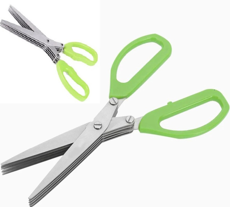 GKV Stainless Steel Herbs Scissor(Green, Pack of 1)