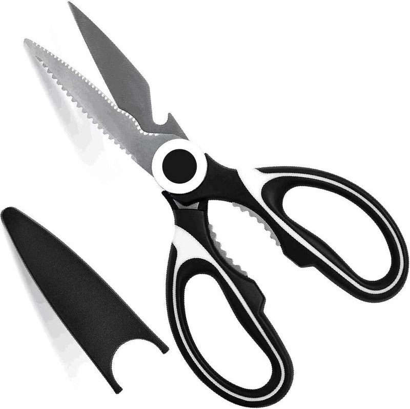 Klick N Shop Kitchen Scissor ProCut Heavy Duty Cooking Shears Stainless Steel All-Purpose Scissor(Black, Silver, Pack of 1)