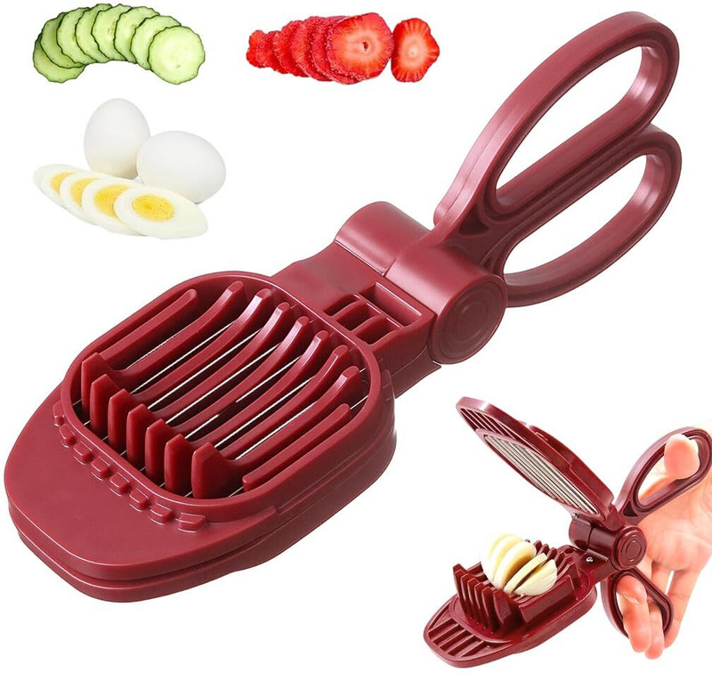 ORTIZA Kitchen Scissor Slicer Stainless Steel Food Cutter for Fruits and Veggies Stainless Steel All-Purpose Scissor(Steel)