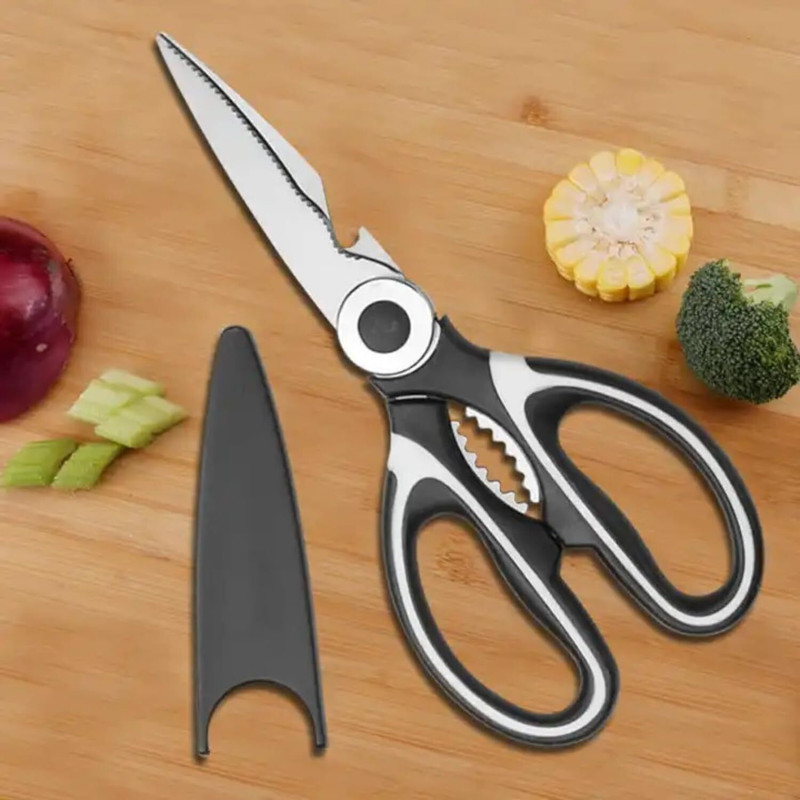 Breyers Multi Purpose Premium Kitchen Scissors for Meat, Seafood, Chicken, Stainless Steel All-Purpose Scissor(Black)
