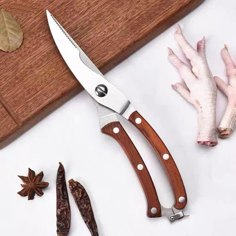 FLOXIT Meat Scissors Stainless Steel Fish Scissor(Brown, Pack of 1)