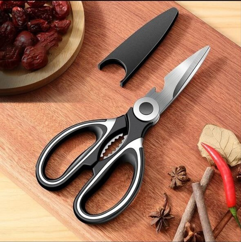 Jynxe Multi Purpose Made In Japan Kitchen Scissors, food scissors Stainless Steel All-Purpose Scissor(Black, Pack of 1)