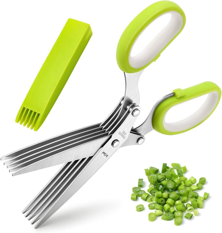 VASHISHTH Stainless Steel Herbs Scissor(Green, Silver)
