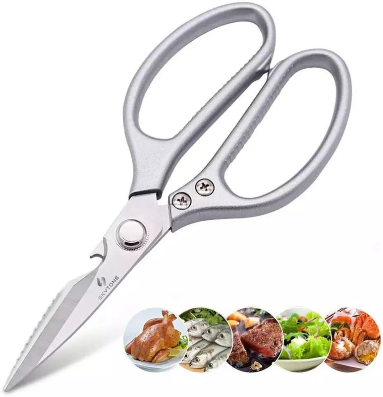 FOBIXEN Multi Purpose Kitchen Scissors, food scissors,Premium Stainless Steel Stainless Steel All-Purpose Scissor(Silver, Pack of 1)