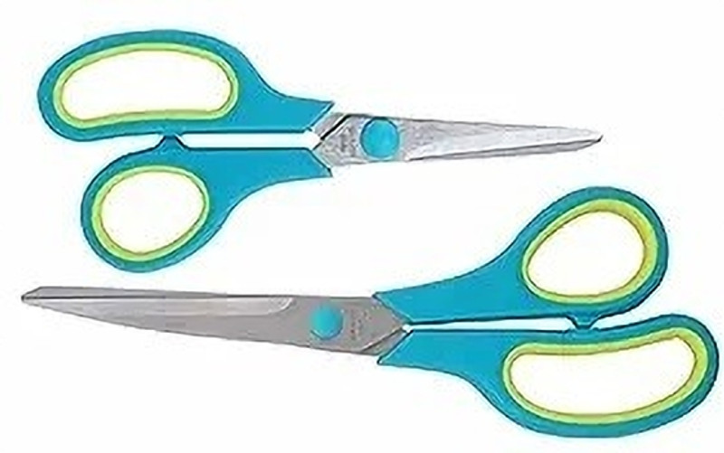 yojiyo All-Purpose Multipurpose Scissors Stainless Steel (Color May Vary) Stainless Steel All-Purpose Scissor(Multicolor, Pack of 2)