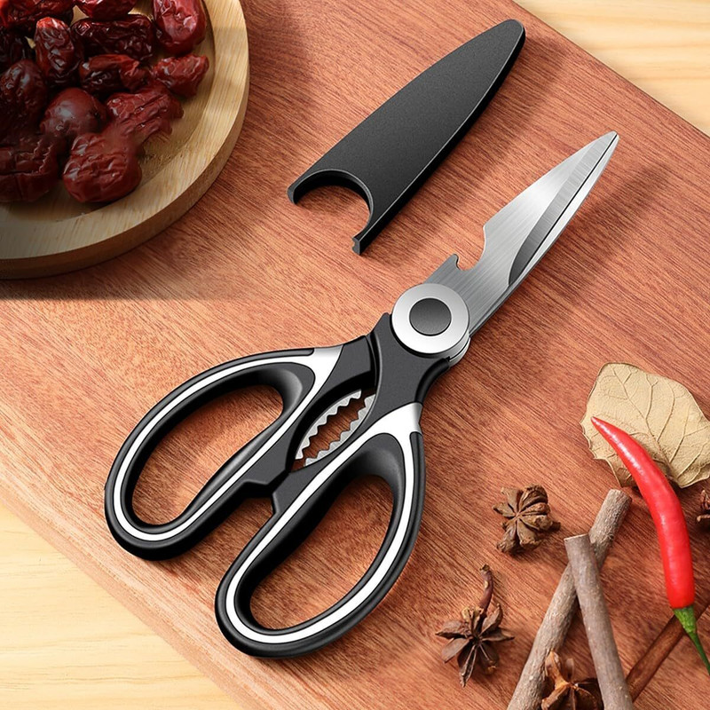 Breyers Stainless Steel Multi-Function Scissors for Food, Chicken, Fish, Pizza, Herbs Stainless Steel All-Purpose Scissor(Black)