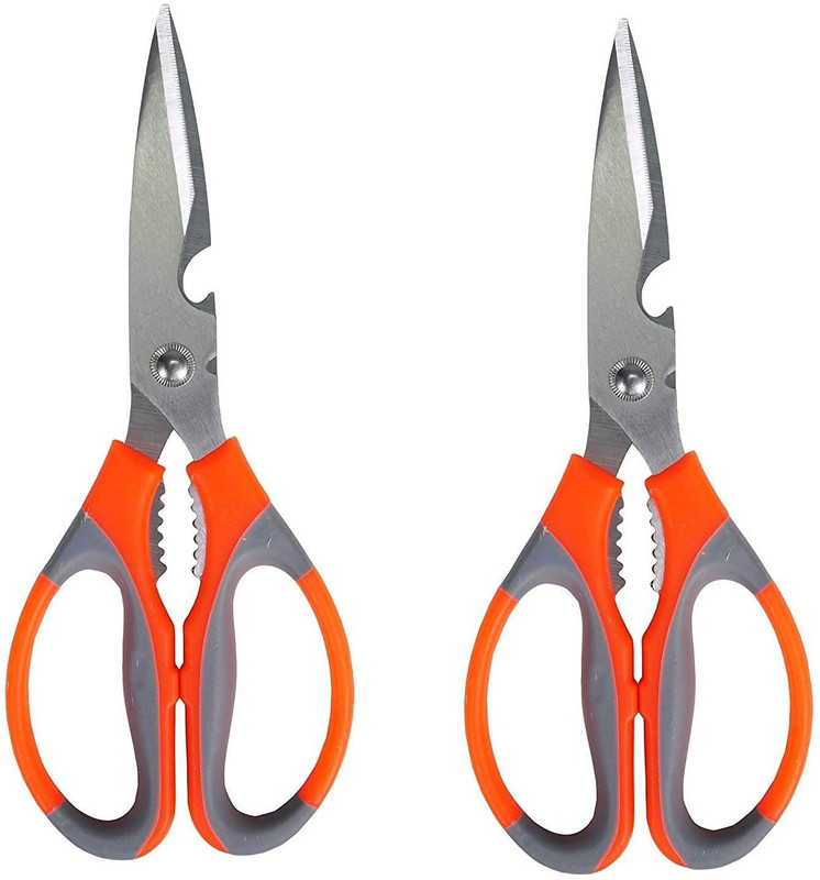 hinik Multipurpose Kitchen Household and Garden Scissor _Pack of 2 Stainless Steel All-Purpose Scissor(Multicolor, Pack of 2)