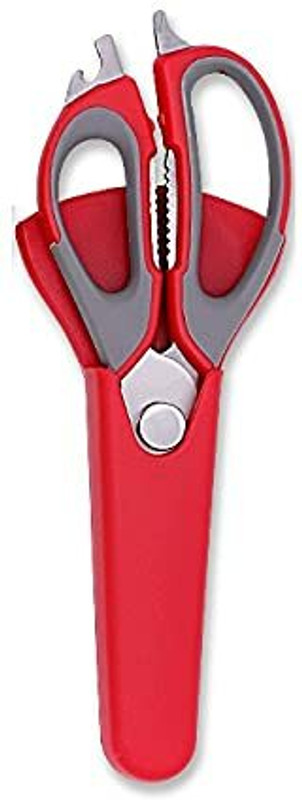 AKSHARAHANT 7 in 1 Stainless Steel Kitchen Meat Vegetable Scissors with Magnetic Holder Stainless Steel All-Purpose Scissor(Green, Orange, Pink, Blue, Pack of 1)