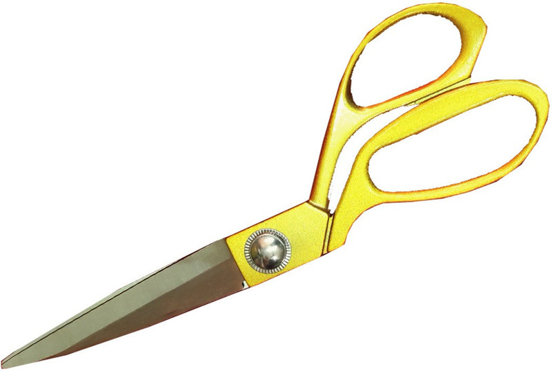 Shoppernation Full Metal Scissors| Home Scissors | Cloth Scissors | Tailor Scissors Stainless Steel, Iron All-Purpose Scissor(Yellow, Silver, Pack of 1)