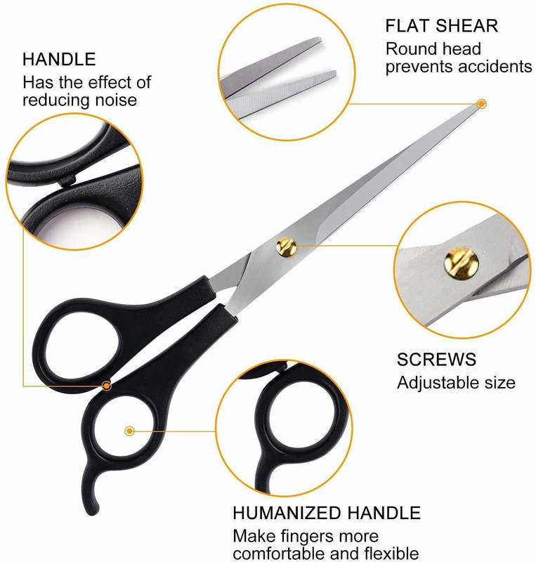 Doberyl Sharp Stainless Steel Professional Salon Barber Hair Cutting Scissors Smooth & Comfortable. Scissors(Set of 1, Black)