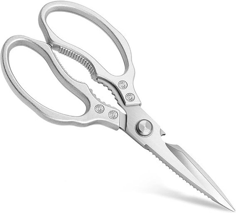 Giffy Kitchen Scissors Ultra Sharp Multi-Functional Food Cutting Cooking Stainless Steel All-Purpose Scissor(Steel, Pack of 1)