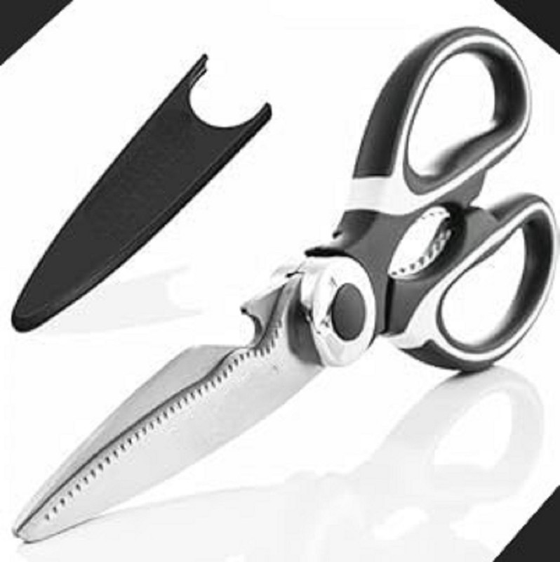 VITEVER Black Scissor For Kitchen fish cleaning tool Home Scissors Cutting Set For Fruit Stainless Steel All-Purpose Scissor(Black, Pack of 1)