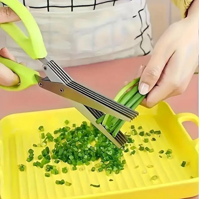 Pal moradiyua 5-Blade Kitchen Scissor Stainless Steel All-Purpose Scissor(Green, Pack of 1)