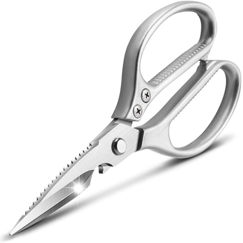 PRANSHI ENTERPRISE Heavy Duty Stainless Steel Multipurpose Kitchen Scissor with Nutcracker Stainless Steel All-Purpose Scissor(Silver, Pack of 1)
