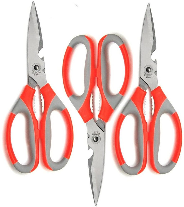 Quickfit Pack of 2 Kitchen Garden Scissors Heavy Duty Sharp Scissor for Home General Use Stainless Steel All-Purpose Scissor(Multicolor)