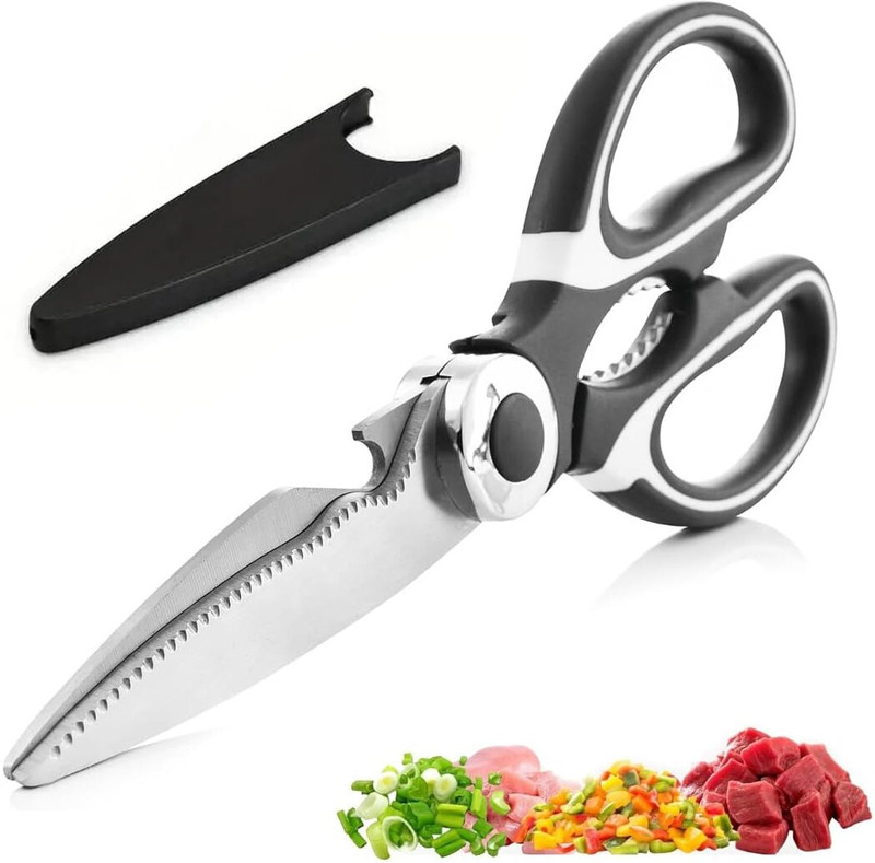 Wckrod Multipurpose Kitchen Scissors Stainless Steel Heavy Scissors(Set of 1, Multicolor)