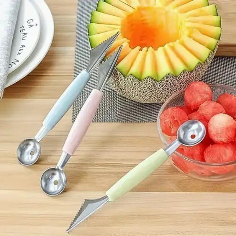 Mahir 2 in 1 Melon Baller Scoop and Slicer Kitchen Scoop