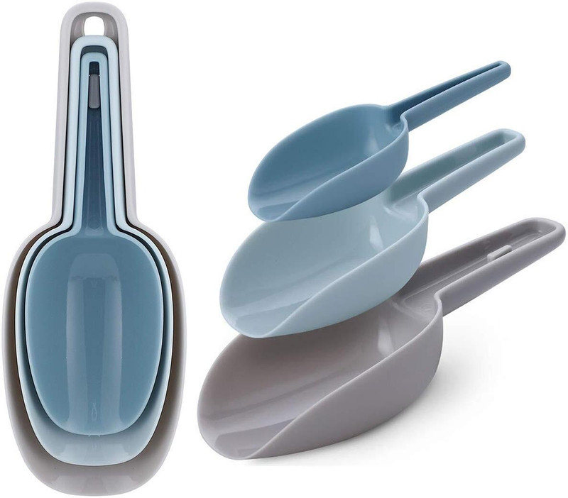 Leftdin Kitchen Plastic Shovel Set of 3 Food Grade Scoop for Powder Ice Cream Kitchen Scoop