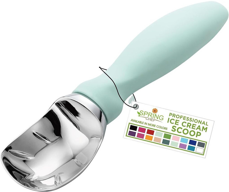 Verilux Heavy Duty Ice Cream Scoop with Comfortable Handle Mint Kitchen Scoop
