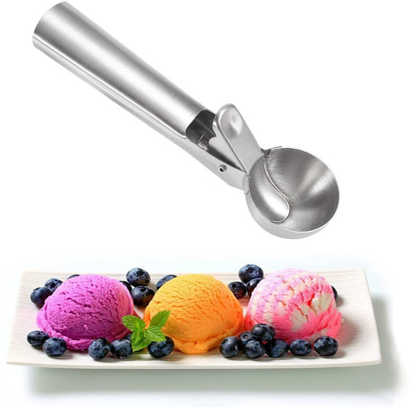 rasora Premium Stainless Steel Ice Cream Scoop Easy Press Release Mechanism Kitchen Scoop
