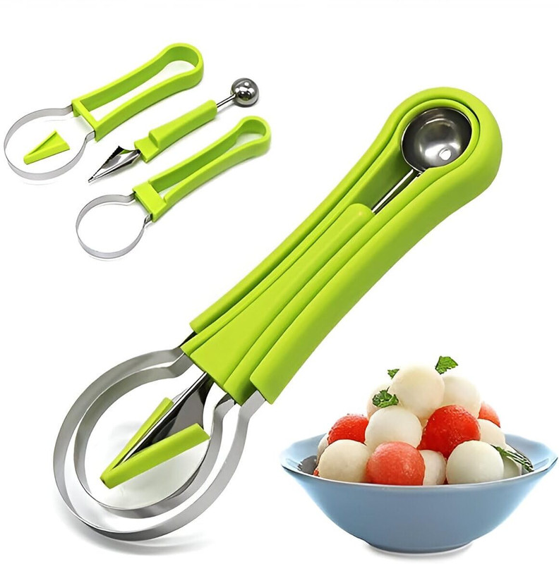 Best1 4-in-1 Premium Fruit Preparation and Presentation Tool – Scoop, Slice & Serve" Kitchen Scoop