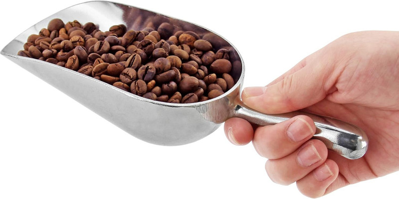Verilux Aluminum Ice Scoop 12Oz for Ice Bucket Flour Beans Grains Kitchen Scoop