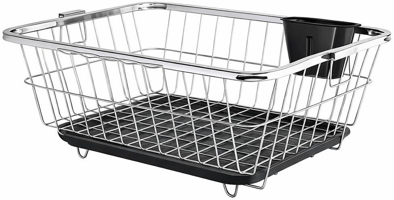 Varunika Silver Stainless Steel Dish Drying Basket Kitchen Scoop