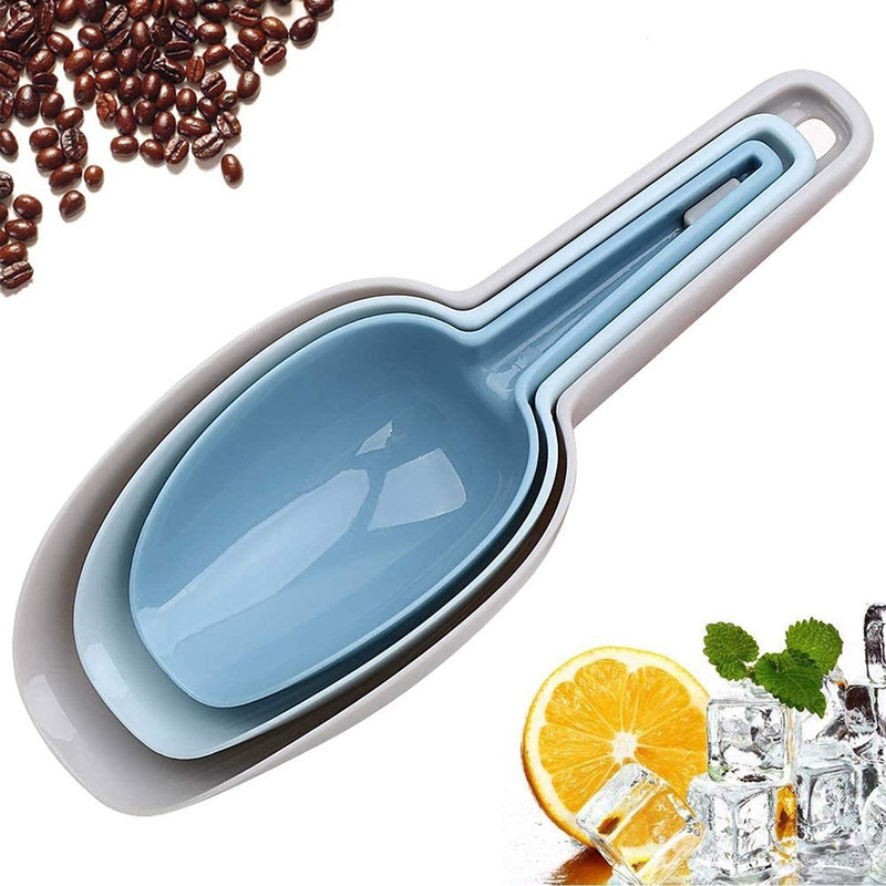 ORVEX Enterprise 3 Pcs Plastic Nesting Scoop Spoons for Flour Rice Sugar Grocery Kitchen Scoop